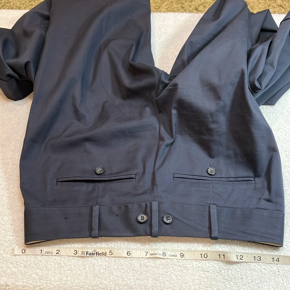 Club Monaco navy wide leg cuffed pants - Picture 9 of 11